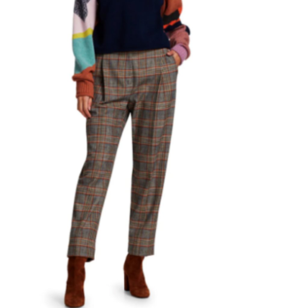 See By Chlo Pleated Houndstooth Trousers Size 38 / 6 Msrp$355